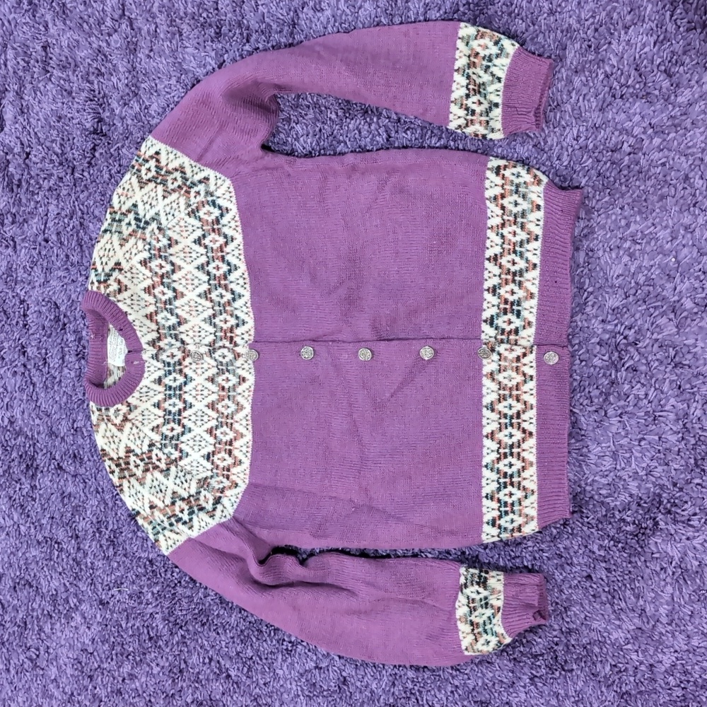 Vintage Colony Corners By Old Colony 100% Wool Cardigan Sweater Grunge